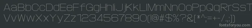 ProtofetLight-fontti – harmaat kirjasimet mustalla taustalla