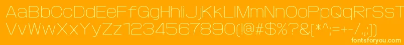 ProtofetLight Font – Yellow Fonts on Orange Background