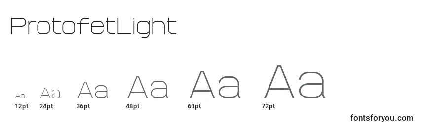 ProtofetLight Font Sizes