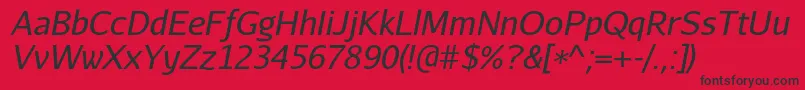 AurulentsansItalic Font – Black Fonts on Red Background