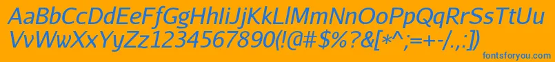 AurulentsansItalic Font – Blue Fonts on Orange Background