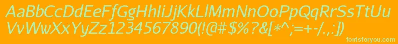 AurulentsansItalic Font – Green Fonts on Orange Background