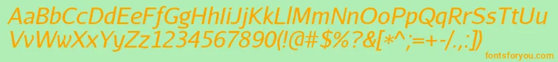 AurulentsansItalic Font – Orange Fonts on Green Background