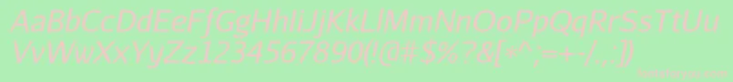 AurulentsansItalic Font – Pink Fonts on Green Background