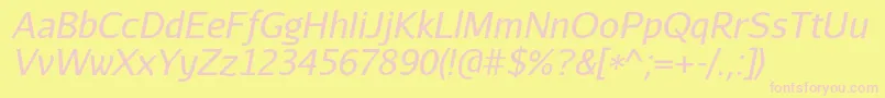 AurulentsansItalic Font – Pink Fonts on Yellow Background