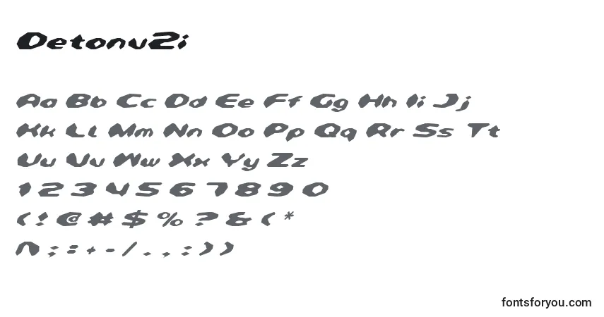 Schriftart Detonv2i – Alphabet, Zahlen, spezielle Symbole