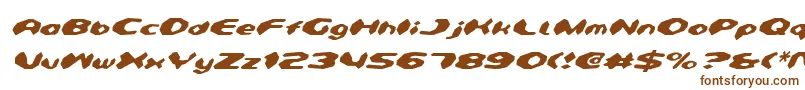 フォントDetonv2i – 白い背景に茶色のフォント