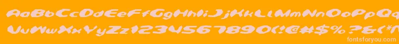 Detonv2i-Schriftart – Rosa Schriften auf orangefarbenem Hintergrund