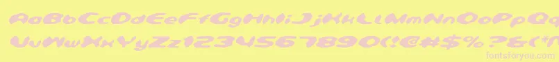 Czcionka Detonv2i – różowe czcionki na żółtym tle