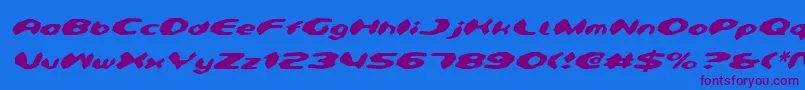 Detonv2i-Schriftart – Violette Schriften auf blauem Hintergrund