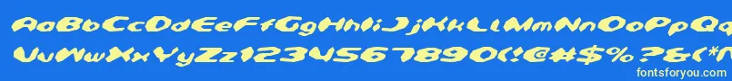 Detonv2i Font – Yellow Fonts on Blue Background