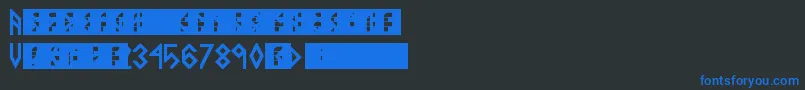 フォントVikingMiddleRunesBold – 黒い背景に青い文字