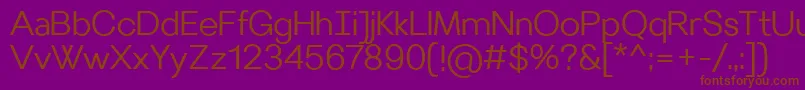 Lisätietoja VilleraySemilight-fontista VilleraySemilight-fontti – ruskeat fontit violetilla taustalla
