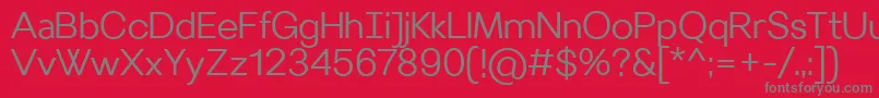 フォントVilleraySemilight – 赤い背景に灰色の文字