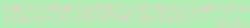 VilleraySemilight-Schriftart – Rosa Schriften auf grünem Hintergrund