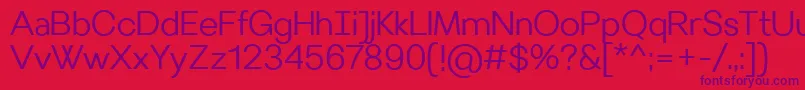 VilleraySemilight Font – Purple Fonts on Red Background
