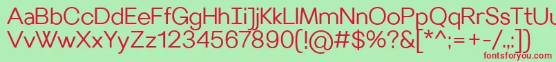 VilleraySemilight Font – Red Fonts on Green Background