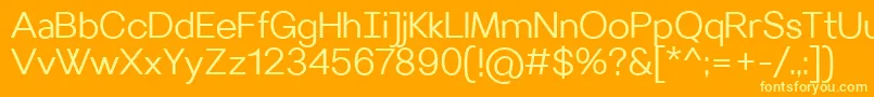 VilleraySemilight Font – Yellow Fonts on Orange Background