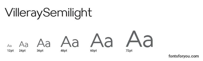 Размеры шрифта VilleraySemilight