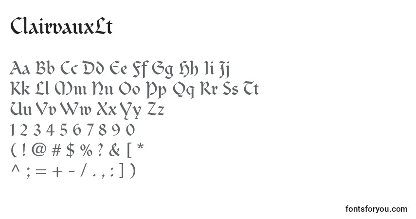 ClairvauxLtフォント–アルファベット、数字、特殊文字