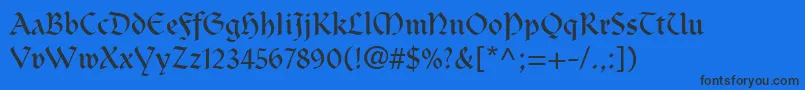 フォントClairvauxLt – 黒い文字の青い背景