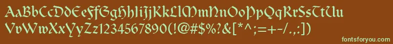 ClairvauxLt Font – Green Fonts on Brown Background