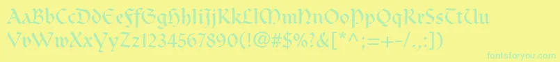 ClairvauxLt Font – Green Fonts on Yellow Background