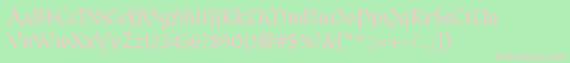 フォントClairvauxLt – 緑の背景にピンクのフォント