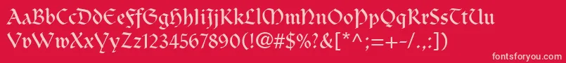 ClairvauxLt Font – Pink Fonts on Red Background