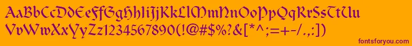 ClairvauxLt Font – Purple Fonts on Orange Background