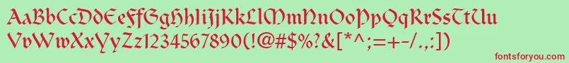 ClairvauxLt Font – Red Fonts on Green Background