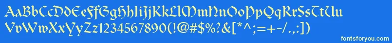 ClairvauxLt Font – Yellow Fonts on Blue Background