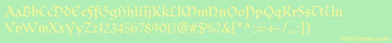 ClairvauxLt Font – Yellow Fonts on Green Background