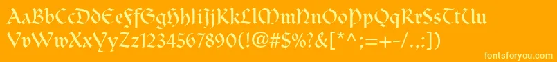 ClairvauxLt Font – Yellow Fonts on Orange Background