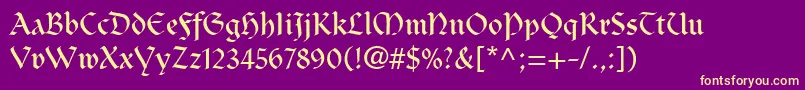 ClairvauxLt Font – Yellow Fonts on Purple Background