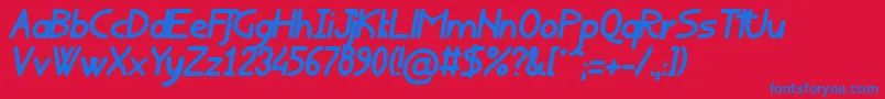 RondouillardGrasItalique Font – Blue Fonts on Red Background