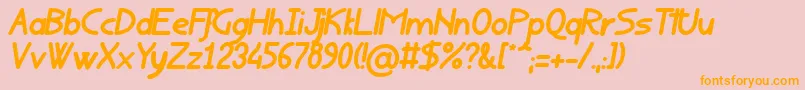 RondouillardGrasItalique Font – Orange Fonts on Pink Background