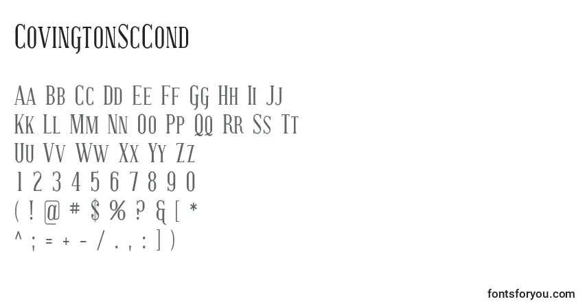 Schriftart CovingtonScCond – Alphabet, Zahlen, spezielle Symbole