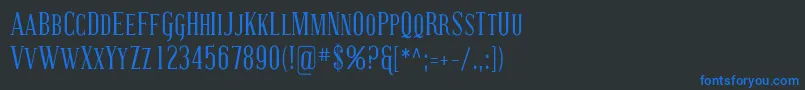 CovingtonScCond Font – Blue Fonts on Black Background