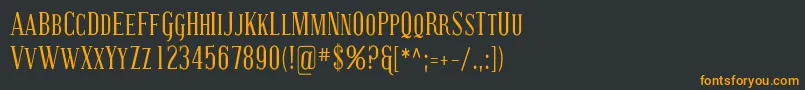 フォントCovingtonScCond – 黒い背景にオレンジの文字