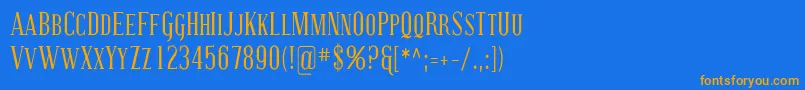 CovingtonScCond Font – Orange Fonts on Blue Background