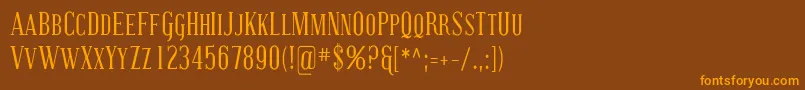 CovingtonScCond Font – Orange Fonts on Brown Background