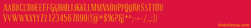 CovingtonScCond Font – Orange Fonts on Red Background