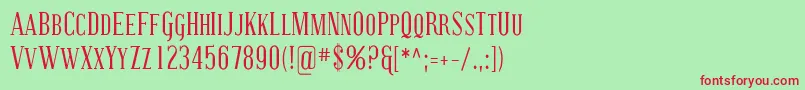 CovingtonScCond Font – Red Fonts on Green Background