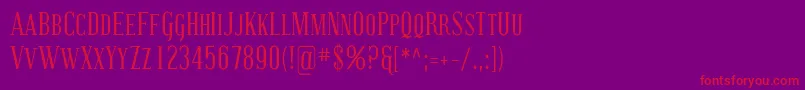 CovingtonScCond Font – Red Fonts on Purple Background