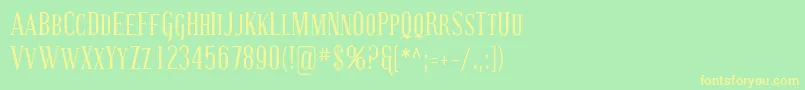 CovingtonScCond Font – Yellow Fonts on Green Background