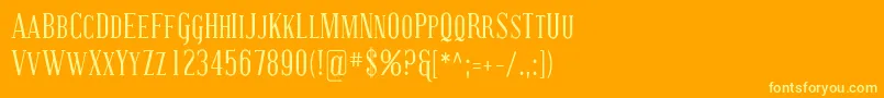 CovingtonScCond-fontti – keltaiset fontit oranssilla taustalla