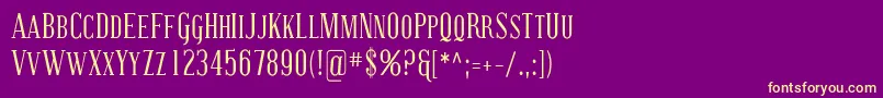 CovingtonScCond Font – Yellow Fonts on Purple Background