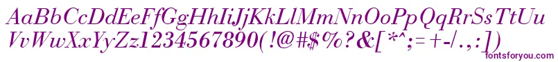 NecItalicLite Font – Purple Fonts on White Background