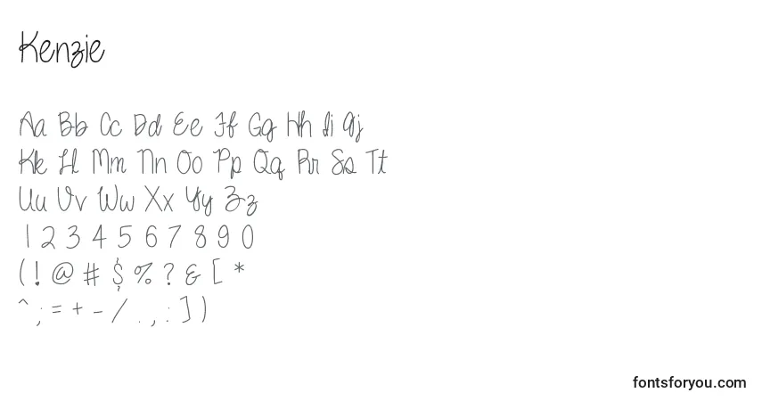 Schriftart Kenzie – Alphabet, Zahlen, spezielle Symbole